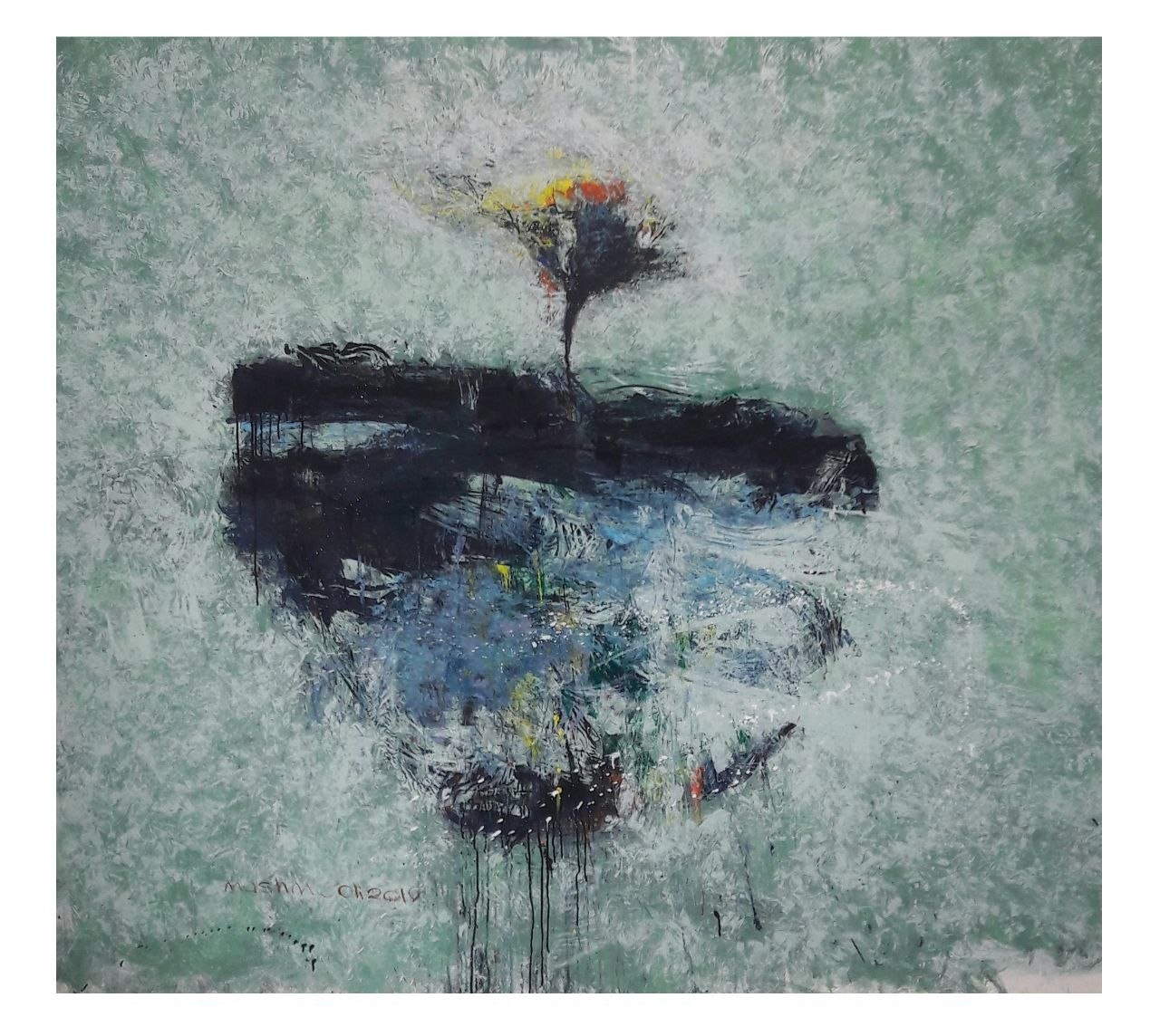 نقاشی مجموعه گلدان اثر جلال‌الدین مشمولی - 190 × 210 cm، 2019 | Flowerpot Series (Goldan) No. 2, Acrylic on Canvas, 190 × 210 cm, 2019 — Jalaleddin Mashmooli Contemporary Iranian Painting
