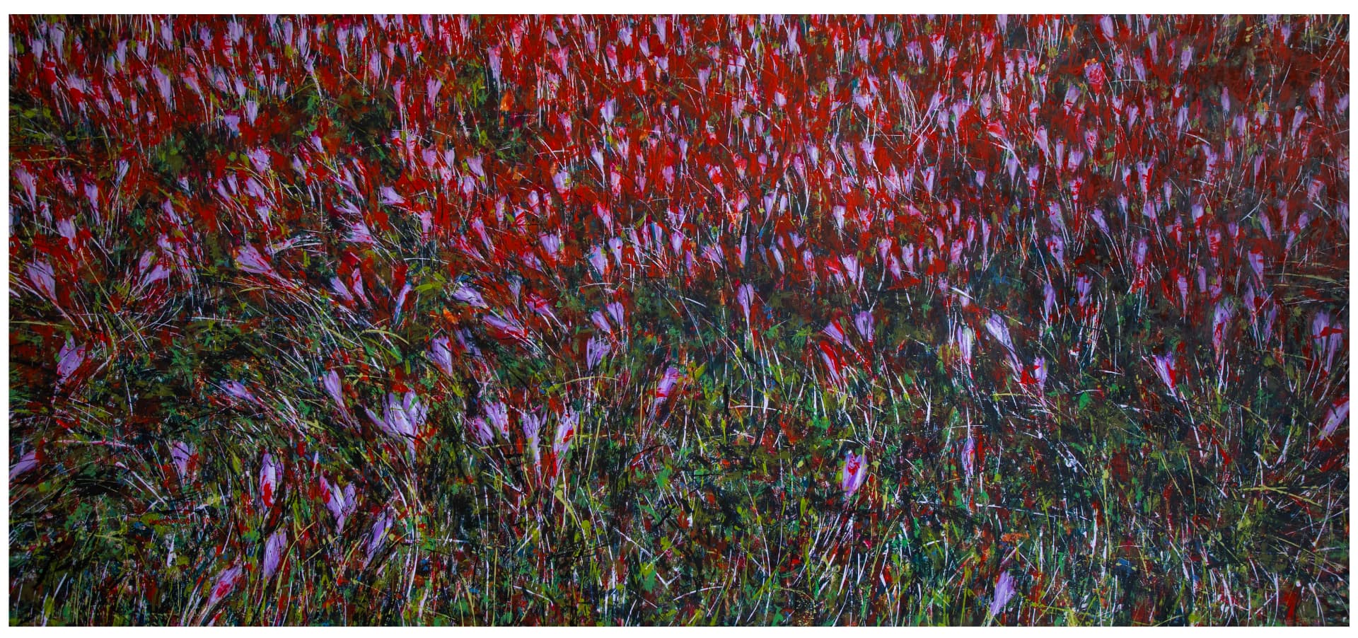 Colchicum Series (Hasrat) — acrylic on canvas, semiotic study of color and space by Dr. Marzieh Athari Nik Azm